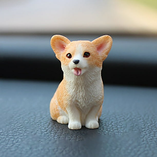 Mini Corgi Cute Decoration Simulation Puppy Model Car Decoration