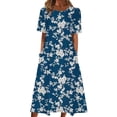 thumbnail image 2 of ZHUGeLI Tshirt Dress for Women 2024 Casual Plus Size Summer Long Dress Boho Floral Print Loose Flowy Long Dresses with Pockets, 2 of 5