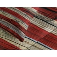 thumbnail image 4 of Ambesonne 4th of July Quilted Bedspread Set 3 Pcs, Wood Planks Flag, Queen Size, Red Beige Navy Blue, 4 of 5