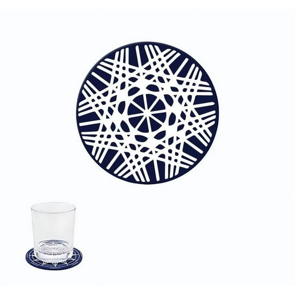 Silicone Coasters for Drinks, 3.8" Soft Cup Mat, Drink Coasters for Tabletop Protection Home Decor, Gift for Housewarming Birthday, Dark blue