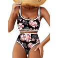 thumbnail image 1 of Conjunto de bikini Herseas con estampado floral y cintura alta acolchado para mujer, 1 of 5