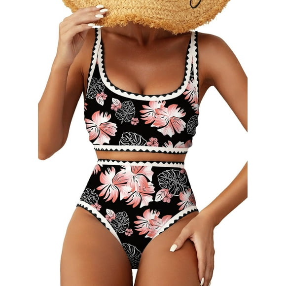 Conjunto de bikini Herseas con estampado floral y cintura alta acolchado para mujer