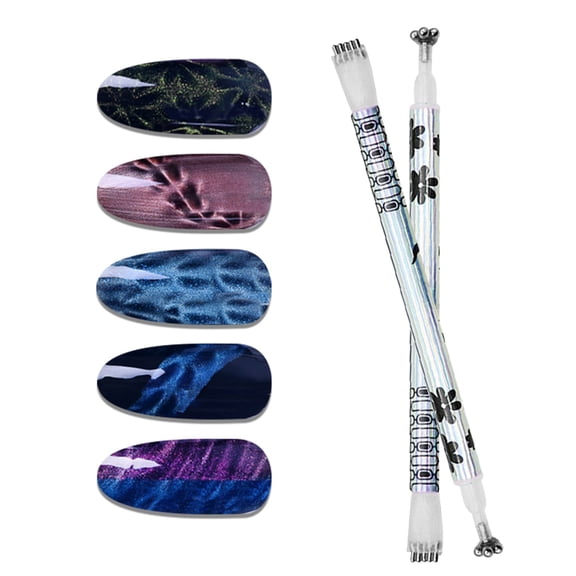1pc Manicure Tools Double-ended Cat's Eye Pen Pen Plum Branding Styling Magic Pen Silver Fingertip Marker by Tkrady