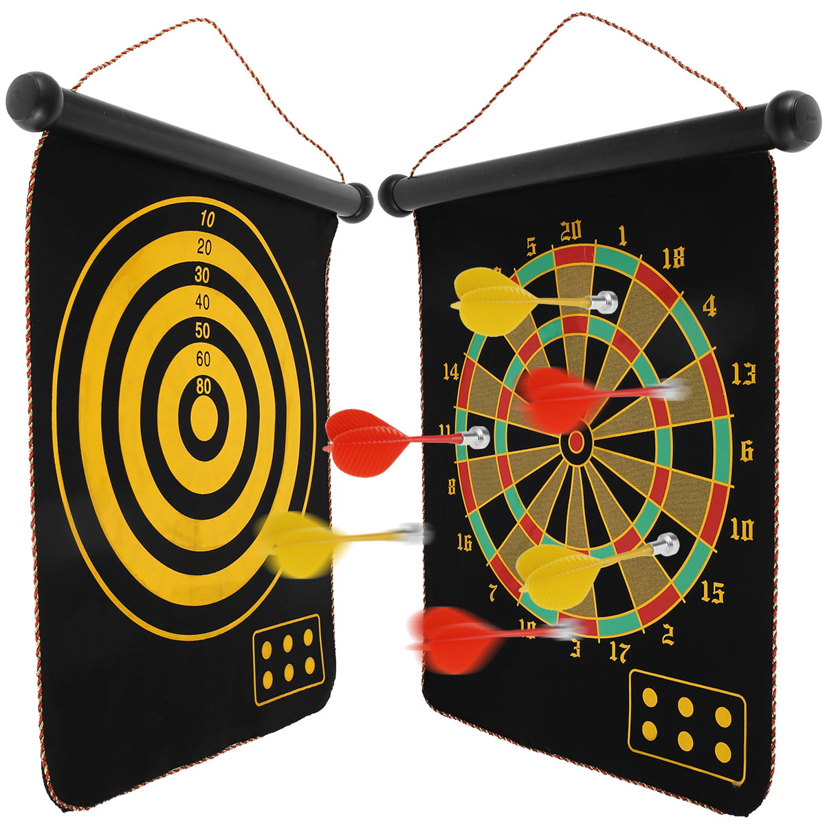 15inch Double-sided Dart Board Dart Game w/ 6 Brass Darts Set Indoor Party Game 