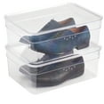 Mainstays Plastic 2Pack ExtraWide Shoe Box with Lid , Clear Color