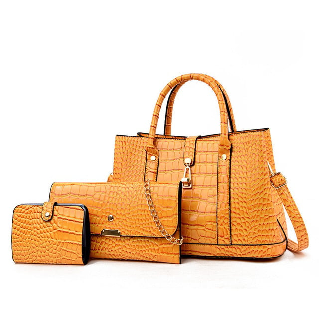CoCopeaunts Crocodile Pattern Composite Lock Handbags 3 Pecs/set Fashion  Alligator Women Bag Big Capacity Female Vintage Shoulder Bags 
