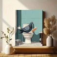 thumbnail image 6 of UXIEQU Pigeon Reading On Toilet Canvas Wall Art 15.75x11.81 Inches, 6 of 8