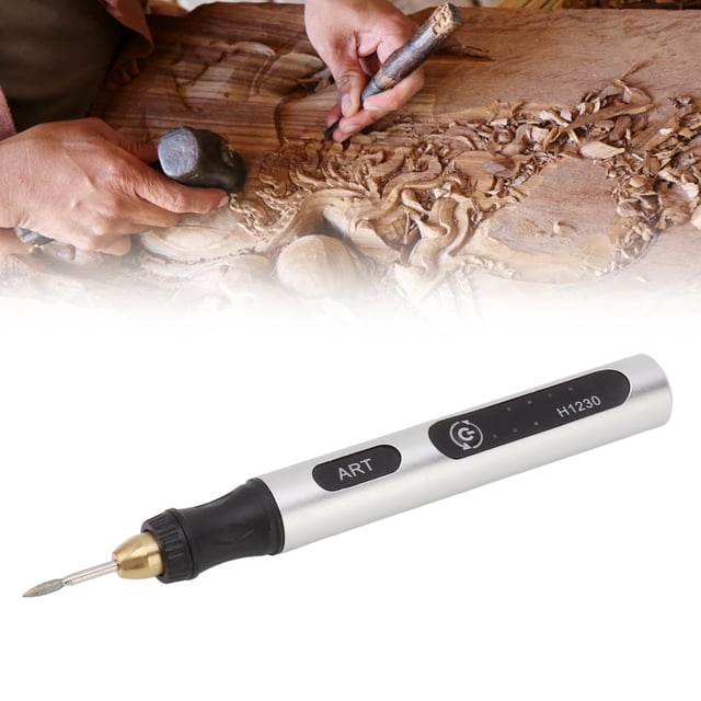Herramienta Rotativa Inalámbrica, Aluminio Plateado Y ABS 4,2 V 300 MAh Herramienta De Grabado Eléctrica Portátil Antideslizante Para Trabajar Madera