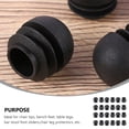 thumbnail image 4 of Shisuyan Round Plastic Tubing Plug Black 50Pcs 1In Furniture Leg Pipe Insert, 4 of 9