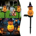 thumbnail image 6 of Solar Powered Pumpkin Festival Party Cute Halloween Faces Terrifying Atmosphere Decorative Lights Ground Plug Lights Halloween Decorations Indoor (Orange), 6 of 7