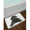 thumbnail image 2 of Poodle Bath Mat, Fluffy on a Plain Background Animal Lover's Theme Purebred, Plush Bathroom Decor Mat with Non Slip Backing, 29.5" X 17.5", Dark Grey White, by Ambesonne, 2 of 2