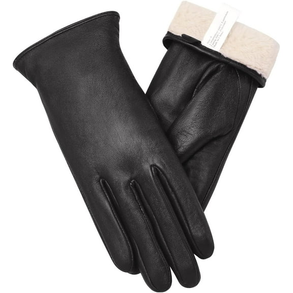 Jtbuh XLY Full-Hand Womens Touch screen Gloves Genuine Leather Gloves Warm Winter Texting Driving Glove