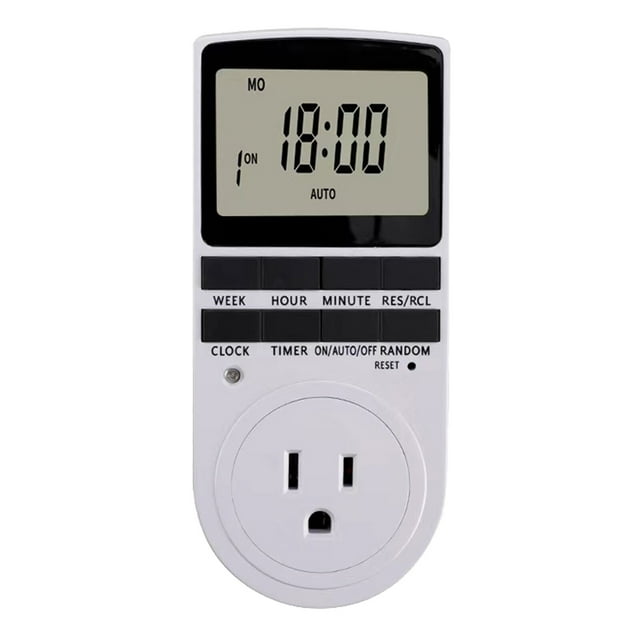 Digital Light Timer Plug, Outlet Timer Socket LCD Display 10 Programmable Switching Programs 24 Hours & 7 Days Energy Saving Timer Socket Plug-in Timer for Electrical Appliances US Plug
