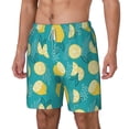 thumbnail image 2 of Uemuo Lemon Blue Pattern Mens Swim Trunks Quick Dry Board Shorts with Mesh Lining, Stretch Beach Shorts Quick Dry No-Chafing Board Shorts-X-Large, 2 of 9
