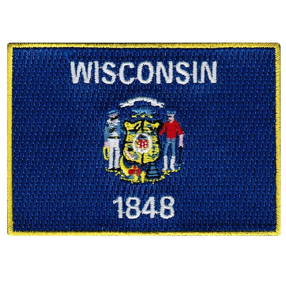 Wisconsin Embroidered Iron-On Flag Patch