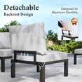 thumbnail image 4 of MF Studio 6-Piece Outdoor Patio Furniture Set with 45" Fire Pit Table, 6-Seat Outdoor Patio Sectional Conversation Set, Patio Fire Pit Set for 6 People, Black & Light Gray, 4 of 11