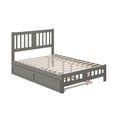 thumbnail image 3 of AFI Tahoe Full Wood Platform Bed with Headboard Footboard & Twin Trundle, Grey, 3 of 7