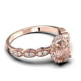 thumbnail image 2 of Art Deco 1.75 Carat Oval Cut Morganite And Diamond Moissanite Classic Engagement Ring, Halo Wedding Ring in 925 Sterling Silver With 18k Rose Gold Plating Gift For Her Gift For, Wife, Promise Ring, 2 of 3