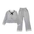 thumbnail image 5 of Traje informal elegante de otoño para niñas, traje de Tweed versión coreana, pantalones superiores e inferiores de manga larga, conjunto de 2 piezas para todas las estaciones, 5 of 5