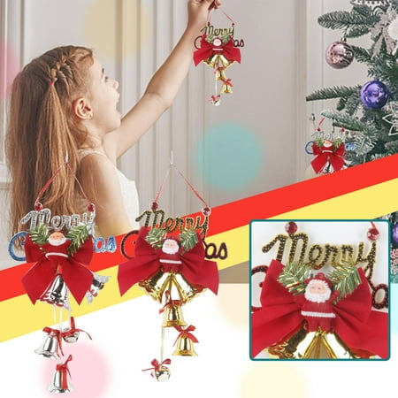 

Alueeu Plastic Electroplating Bell String Christmas Decoration Accessories Christmas Tree Pendant Healing Crystals