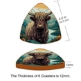 thumbnail image 3 of HemaKayy Set of 6 Decorative Coasters for Drinks, Waterproof Leather Drink Coaster with Double Side Non-Slip Surface for Cup Kitchen Home Housewarming Gift, Rectangle 4" - Grassland Plateau Yak, 3 of 7