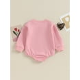 thumbnail image 4 of Bagilaanoe Newborn Baby Girl Boy Oversized Romper Sweatshirt Long Sleeve Bodysuits Letter Embroidery Pullover 3M 6M 12M 18M Infant Casual Tee Tops, 4 of 9