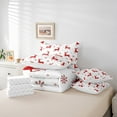 thumbnail image 6 of jejeloiu Wild Deer Twin Bedding Sets 7-Piece,Jungle Animal Bedding Comforter Set,Merry Christmas Snowflake Sheet Sets For Girl,Red White Home Decor Reversible, 6 of 8