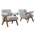 thumbnail image 2 of Modway Lyra Fabric Armchair - Set of 2 in Light Gray Fabric, 2 of 9