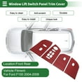 thumbnail image 2 of Cubierta del panel del interruptor de elevación de la ventana Unique Bargains para Ford F150 2004-2008 Delante Detrás Botón de control de ventana del automóvil Fibra de carbono roja, 2 of 6