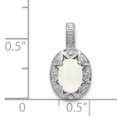 thumbnail image 3 of 925 Sterling Silver Diamond Created Opal Necklace Charm Pendant Birthstone October, 3 of 8