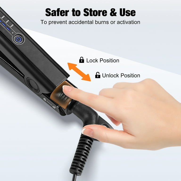7MAGIC Flat Iron Hair Straightener 2.2 Ultra Wide Straightener for Long and Thick Hair Dual Voltage Hair Iron Hair Styling Tools Black