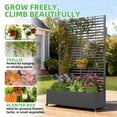 thumbnail image 6 of UPHYB Metal Planter Box with Trellis, 73"x 47"x 16" Raised Garden Bed with Wheels and Drainage Holes, Planter with Trellis for Garden, Balcony and Patio, Black, 6 of 7