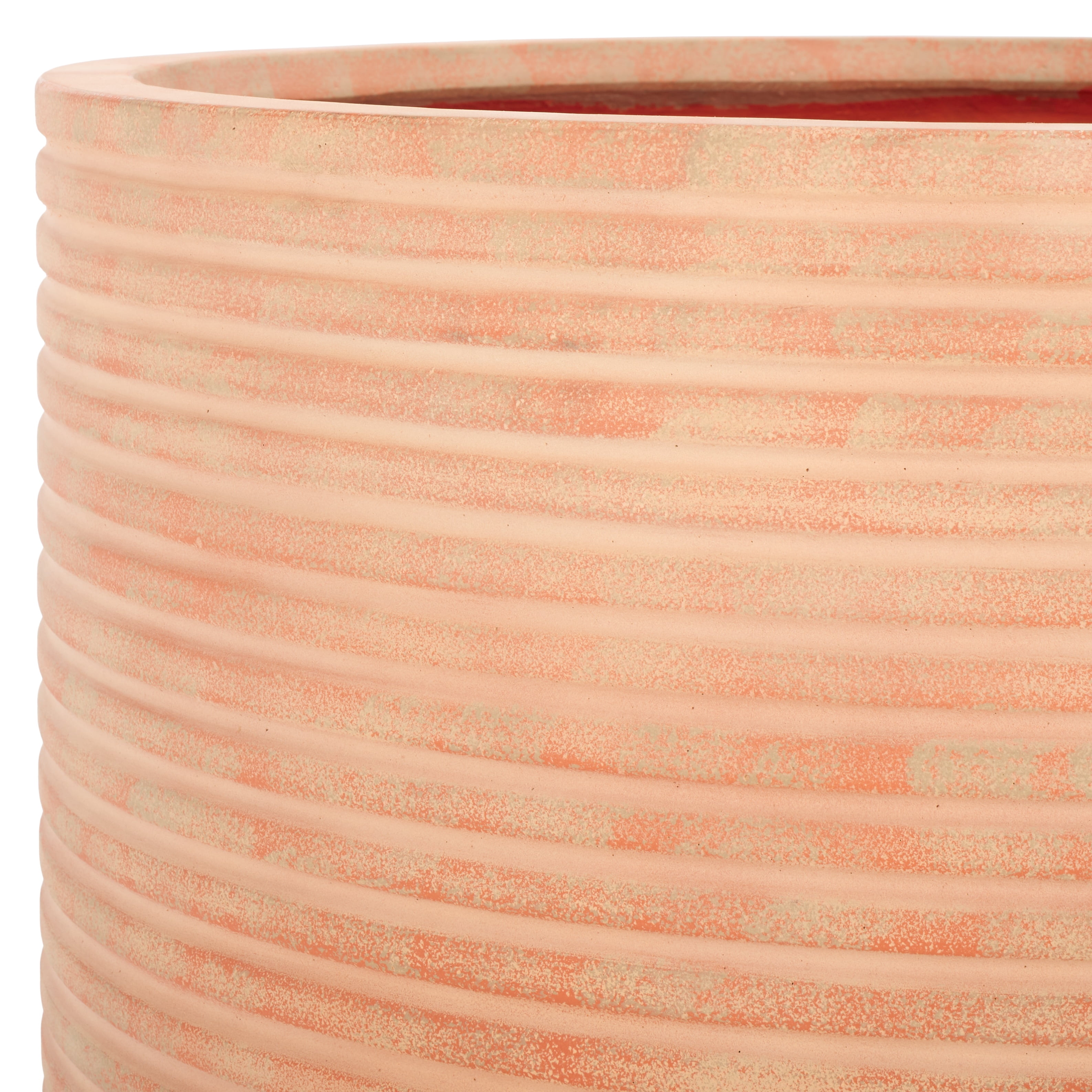 SAFAVIEH Nardo 23" x 23" x 18" Cylinder Terracotta Ficonstone Solid Plant Pot