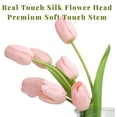 thumbnail image 2 of 10PCS Faux Flowers with Vase, Faux Silk Tulip Flower Artificial Flowers Bouquet in Glass Vase, Faux Flower Arrangement with Vase for Home Office Decoration, Dining Table Centerpiece Fake Tulips, 2 of 5