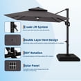 thumbnail image 3 of Danolapsi 10ft Cantilever Patio Umbrella with Base Included, 360 Rotation Double Top Rectangle Offset Patio Umbrella with Solar Lights and 8 Steel Ribs, for Backyard, Deck & Pool, 3 of 7