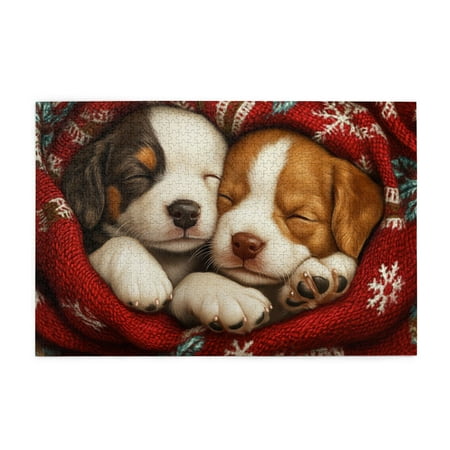 1000 PCS Lovely Sleeping Puppy Wooden Puzzles For Adults 1000 Pieces Creative Activity Hobbies For Adults Unique Artwork For Animal Puzzles Suitable For Entertaining With Family During Holidays
