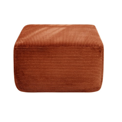 Howcool Oversized Corduroy Ottoman Bench for Living Room, Rectangle Plush Footrest Pouf, Extra Seating & Coffee Table for Sofa, Compressed Memory Foam, No Assembly Required, Orange