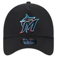 thumbnail image 2 of Men's New Era Black Miami Marlins Team Color A-Frame 9FORTY Adjustable Hat, 2 of 5