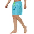 thumbnail image 4 of INSPIRE CHIC Men's Shorts Solid Beach Shorts Drawstring Surfing Mesh Lining Board Shorts 30 Light Blue, 4 of 7
