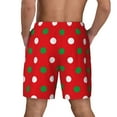 thumbnail image 4 of Fotbe White and Green Polka Dot Men’s Swim Trunks Quick Dry Swim Shorts Board Shorts with Mesh Lining-Medium, 4 of 9
