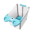 thumbnail image 3 of Bañera plegable con ducha y soporte antideslizante, accesorios para piscina, cubo para bebé, ideal para viajes, regalos, bebés y niños. Azul, 3 of 9