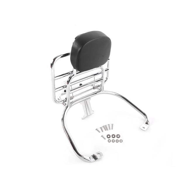 YLSHRF Motorcycle Back Pad,Silver Rear Luggage Rack With Backrest Cushion Fit For Sprint Primavera 50 125 150 250 300 GTS,Luggage Carrier Rack