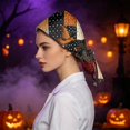 thumbnail image 5 of LNZGNM Halloween Women's Scrub Caps, Twist Knot Head Wrap, with Printed Pattern, Stretchy and Easy for Everyday Style, Bad Hair Days, and Casual Wear,Ginger(One Size), 5 of 6