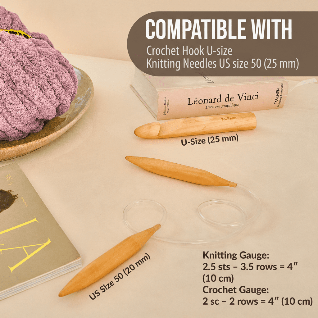 Craftiss Chunky Chenille Yarn for Crochet 8 Rolls - Dusty Pink Jumbo 7 Weight (27 Yds, 8 oz Skein) Bulky Thick Crochet Knit Blanket Chunky Yarn for Hand Knitting