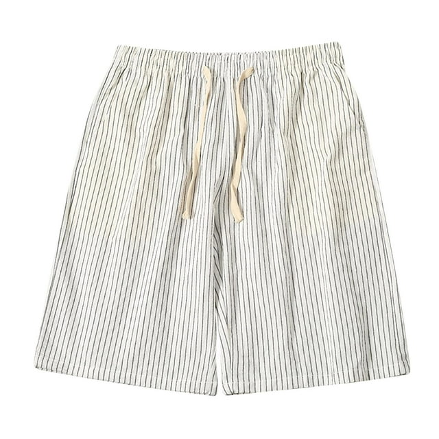 Pantalones Cortos de Cintura Elástica de Tamaño Adicional 5/4 Longitud Pantalones de Surf de Playa Casuales Pantalones Cortos Deportivos de Poliéster con Bolsillos, Pantalones de Verano de Color Sólid