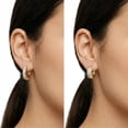 thumbnail image 6 of 14K Gold Plated Small Hoop Earrings 4 Pairs Set, Hypoallergenic Lightweight 925 Silver Plated Stud Hook Post Hoops Earrings for Women, 6 of 10