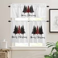 thumbnail image 2 of Merry Christmas Kitchen Curtains and Valances Set, Xmas Tree Winter Red Buffalo Plaid Rod Pocket Window Valance 18 Inch Window Curtain Panels for Living Room Bedroom Laundry, 27.5x36in, 3 Pieces, 2 of 7