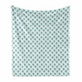 thumbnail image 1 of Turquoise Soft Flannel Fleece Throw Blanket, New Years Christmas Theme Winter Snow Gloves with Furry Borders Image, Cozy Plush for Indoor and Outdoor Use, 60" x 80", White and Pale Blue, by Ambesonne, 1 of 6