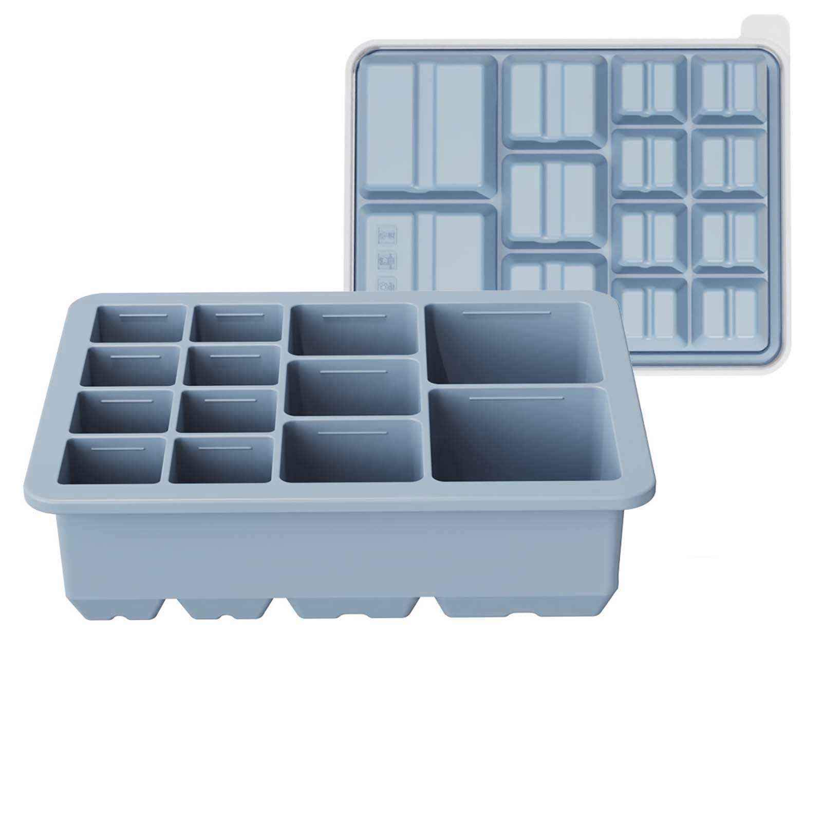 Fufafayo Ice Maker Trays Silicone Ice Block Molds for Refrigerator, 13 Square Ice Maker Maker, Easy Release Ice Maker Tray for Freezer, Household Ice Box for Kitchen Bar Party