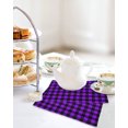 thumbnail image 4 of Black Purple Plaid Kitchen Dish Towels for Drying Dishes Set of 2, Farmhouse Simple Buffalo Checked Waffle Weave Microfiber Hand Tea Bathroom Towels Quick Dry & Absorbent Towel 12x12, 4 of 7